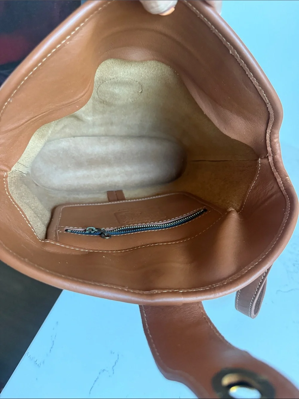 Vintage Coach Nottingham Brown Leather Binocular Crossbody Bag